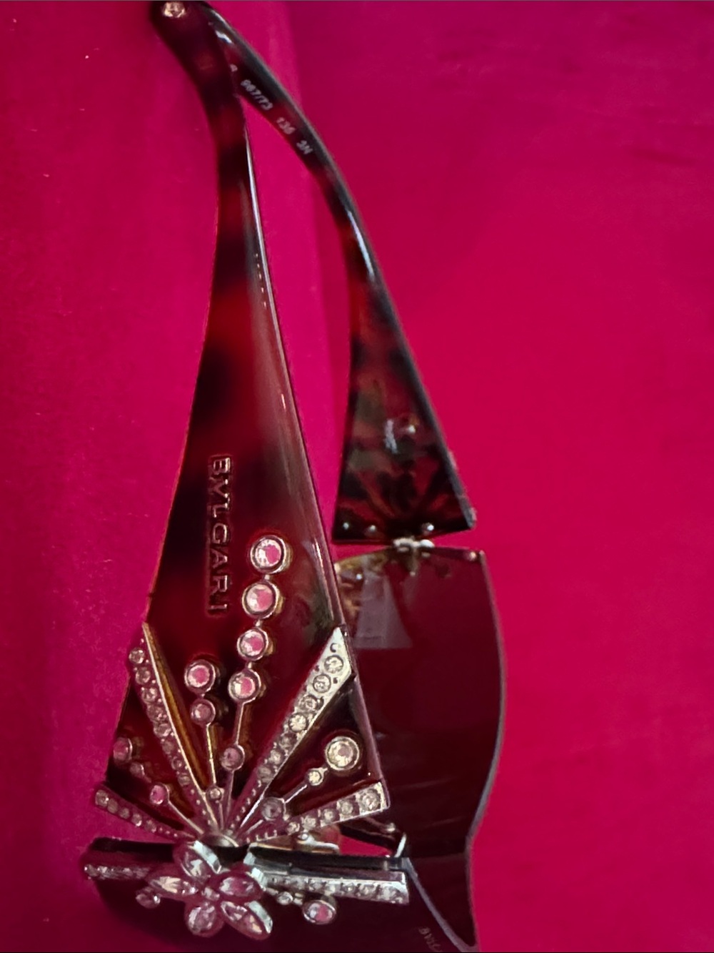 Bulgari Tortoiseshell Sunglasses with Crystal Starburst Limited Edition - Picture 9 of 13